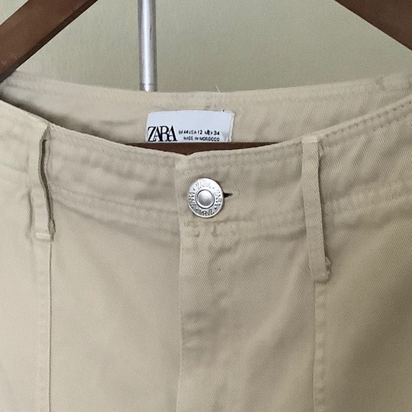 Zara New without Tags TRF Cargo Pants / Size 12 / Beige - Picture 5 of 6